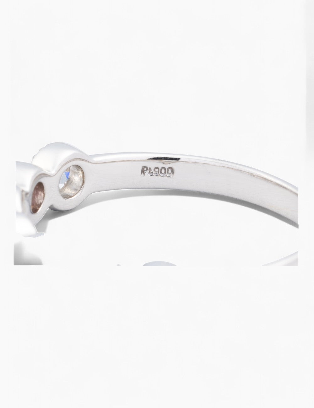 Pt900 ピンクダイヤモンド×ローズカットダイヤモンド ハーフエタニティリング