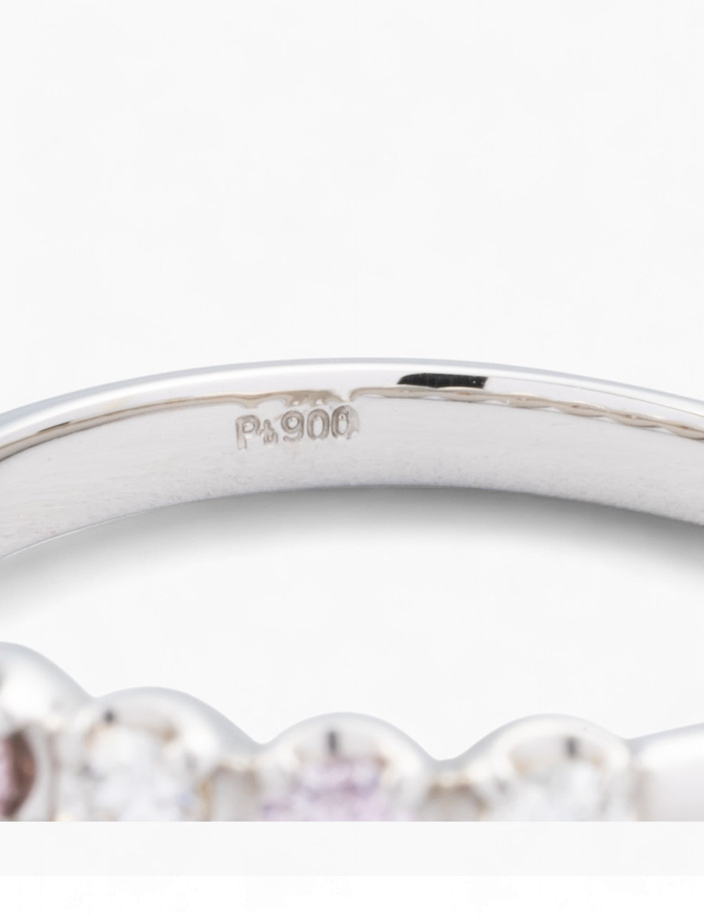 Pt900 ピンクダイヤモンド ハーフエタニティ リング