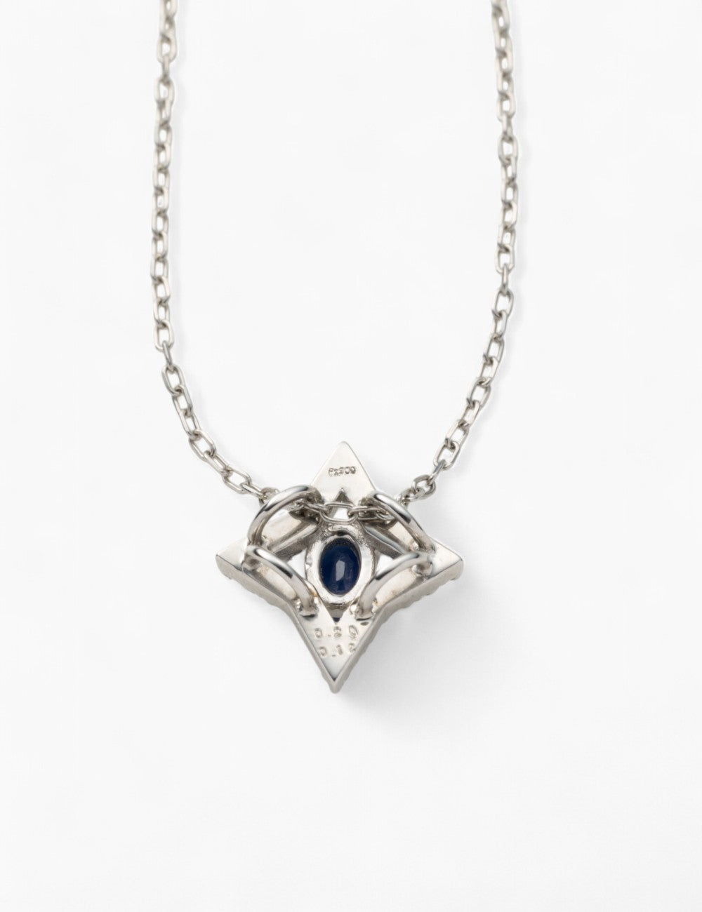Pt900/850 Saphir x Diamant Halskette