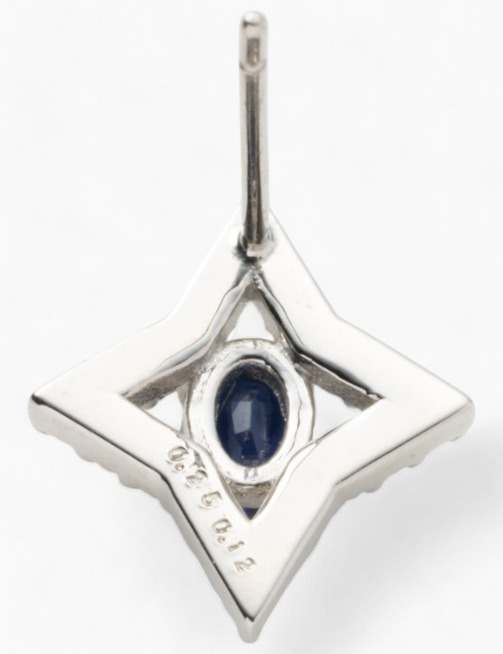 Pt900 Saphir x Diamant Einzelohrringe