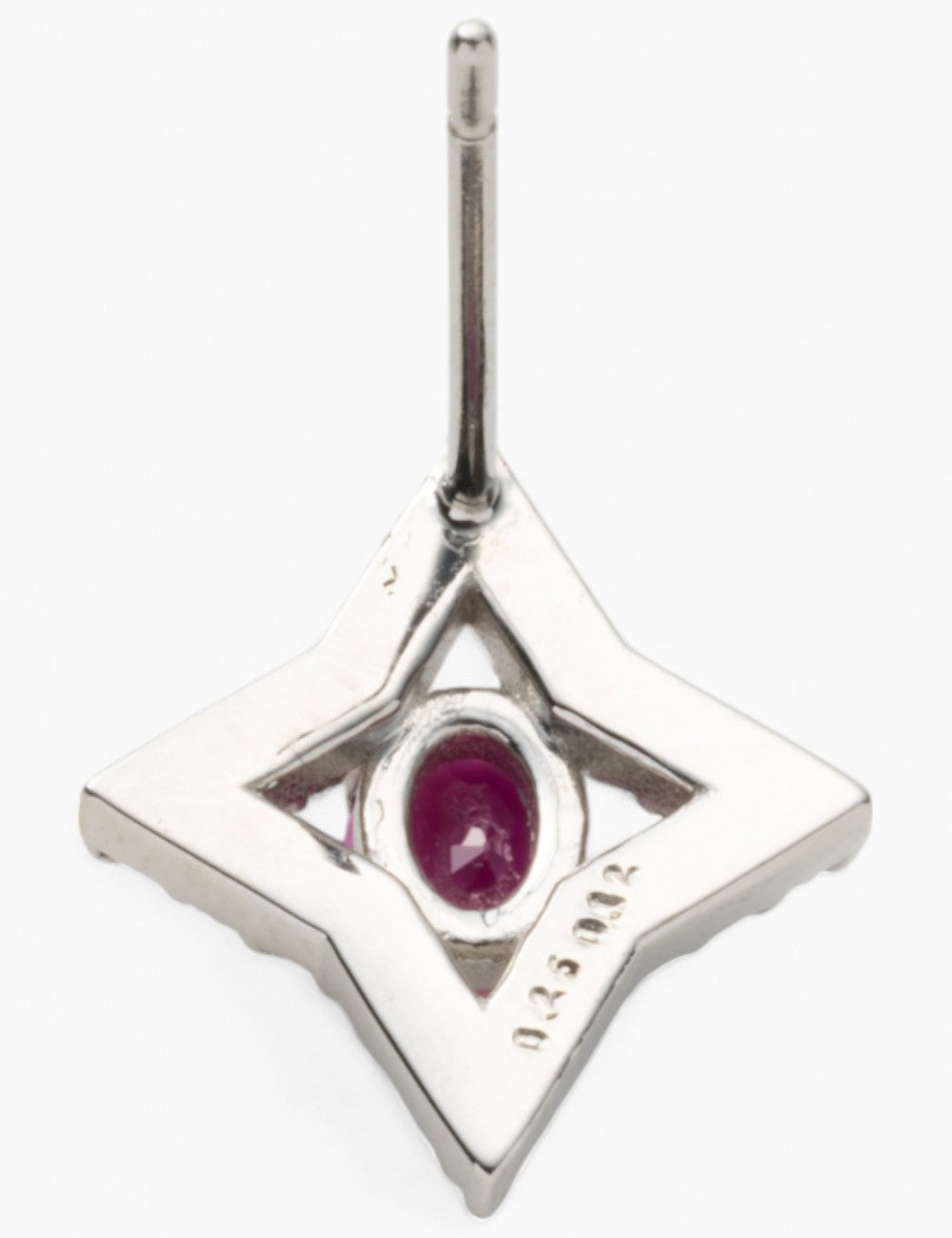 Pt900 ルビー×ダイヤモンド シングルピアス